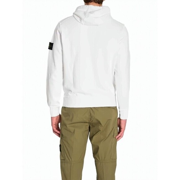 Stone Island White Cotton Hoodie With Signature Patch - NWT - Picture 4 of 5